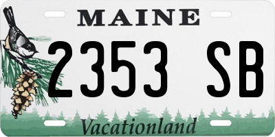 ME license plate 2353SB