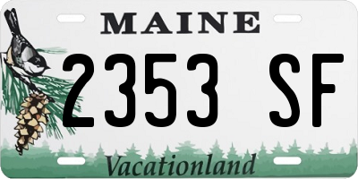ME license plate 2353SF