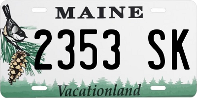 ME license plate 2353SK