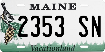 ME license plate 2353SN