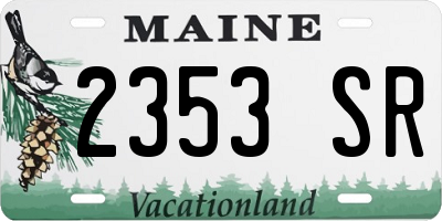 ME license plate 2353SR