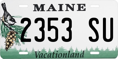 ME license plate 2353SU