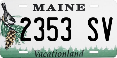 ME license plate 2353SV