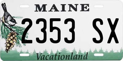 ME license plate 2353SX