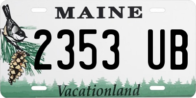 ME license plate 2353UB