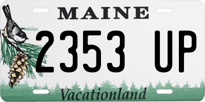 ME license plate 2353UP