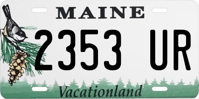 ME license plate 2353UR