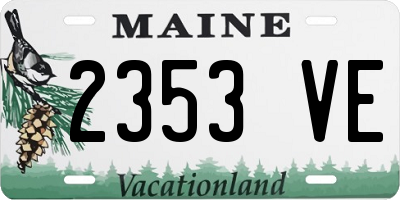 ME license plate 2353VE