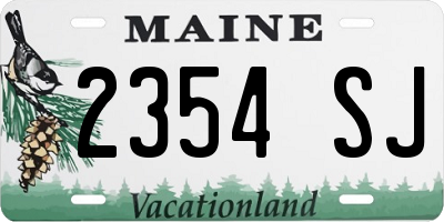 ME license plate 2354SJ