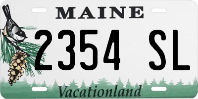 ME license plate 2354SL