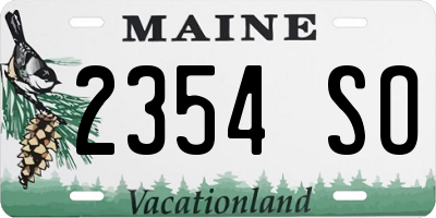 ME license plate 2354SO