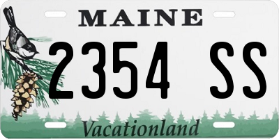 ME license plate 2354SS