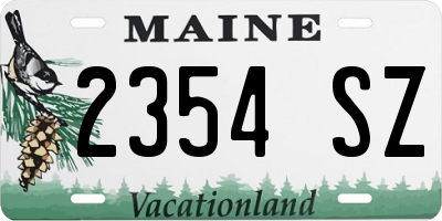 ME license plate 2354SZ