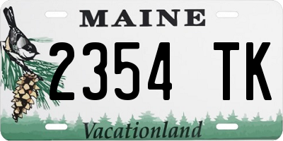 ME license plate 2354TK