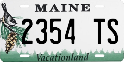ME license plate 2354TS