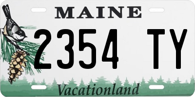 ME license plate 2354TY