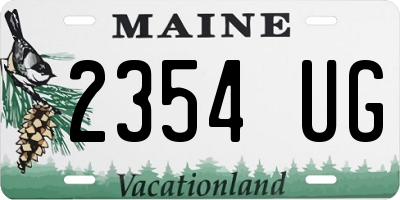 ME license plate 2354UG