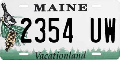 ME license plate 2354UW