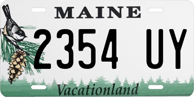 ME license plate 2354UY