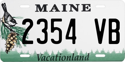 ME license plate 2354VB