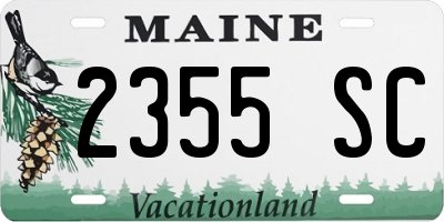 ME license plate 2355SC