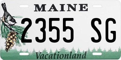 ME license plate 2355SG