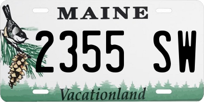 ME license plate 2355SW
