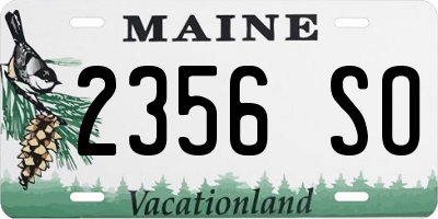 ME license plate 2356SO