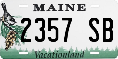 ME license plate 2357SB