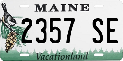 ME license plate 2357SE