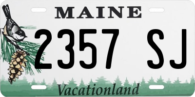 ME license plate 2357SJ