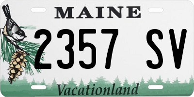 ME license plate 2357SV