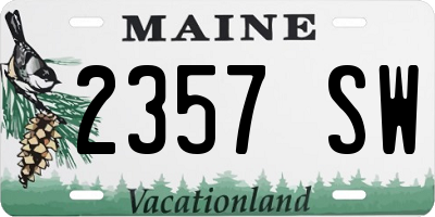 ME license plate 2357SW
