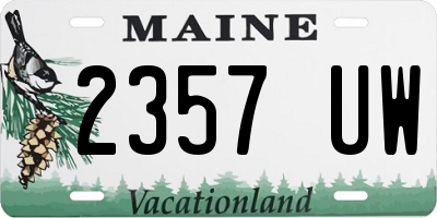 ME license plate 2357UW