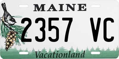 ME license plate 2357VC