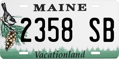 ME license plate 2358SB