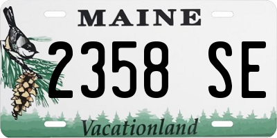ME license plate 2358SE