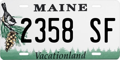 ME license plate 2358SF