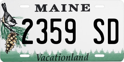 ME license plate 2359SD