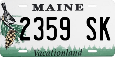ME license plate 2359SK