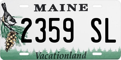 ME license plate 2359SL