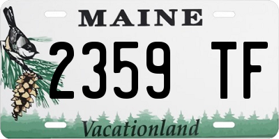 ME license plate 2359TF