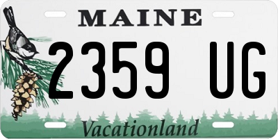 ME license plate 2359UG