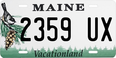 ME license plate 2359UX