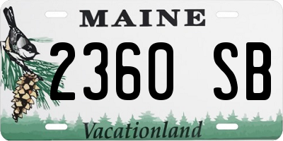 ME license plate 2360SB