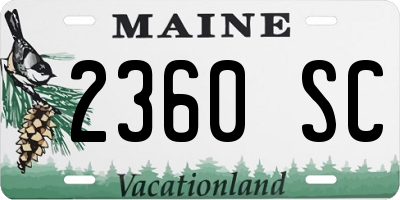 ME license plate 2360SC