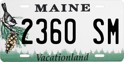 ME license plate 2360SM