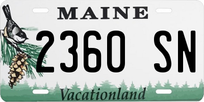 ME license plate 2360SN
