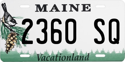 ME license plate 2360SQ