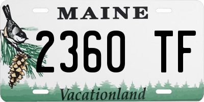 ME license plate 2360TF